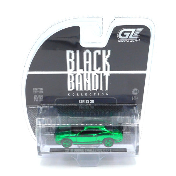 Green Machine 2016 Dodge Challenger R/T 1:64 Diecast Black Bandit Series 30