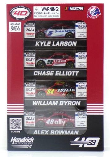 Hendrick Motorsports 40th Anniversary 4 Car Set 2024 1:64 Nascar Diecast Chassis