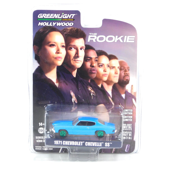 Green Machine Hollywood 44920F 1971 Chevrolet Chevelle The Rookie 1:64 Diecast