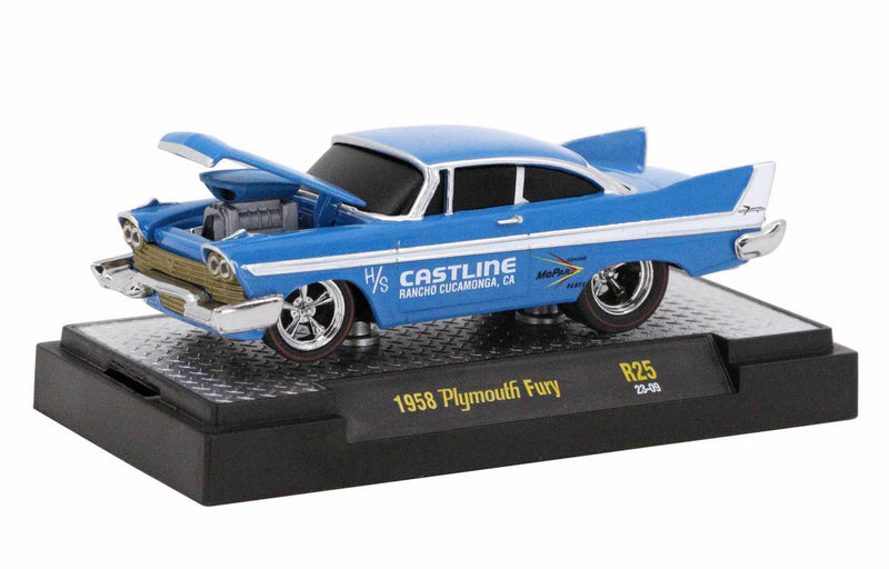 1958 Plymouth Fury M2 Machines 1:64 Scale Ground Pounders Release 25