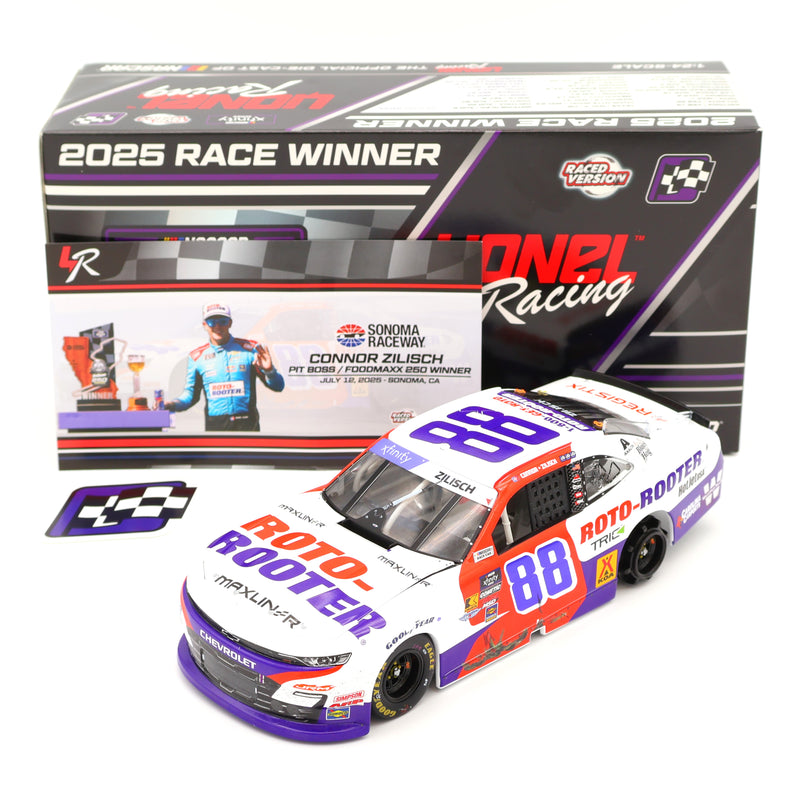 Connor Zilisch 2025 Roto-Rooter Sonoma Win 1:24 Nascar Diecast