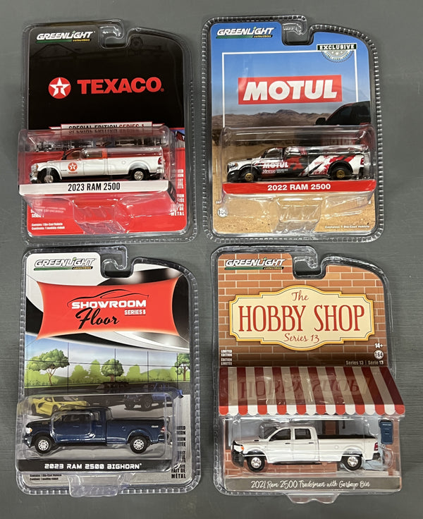 Greenlight Ram 2500 – 4 Truck Lot 1:64 Diecast Pickup Models