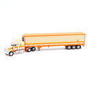 1973 Peterbilt 359 With Trailer Orange and Cream 1:64 Diecast
