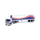 1976 Ford CL 9000 Red, White, and Blue With Trailer 1:64 Diecast