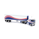 1976 Ford CL 9000 Red, White, and Blue With Trailer 1:64 Diecast