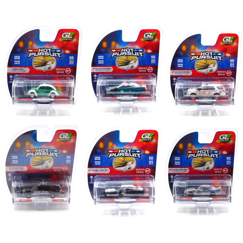 Hot Pursuit Series 47 Sealed Case of 6 1:64 Diecast Greenlight