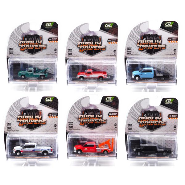 Dually Drivers Series 16 Sealed Case of 6 1:64 Diecast Greenlight