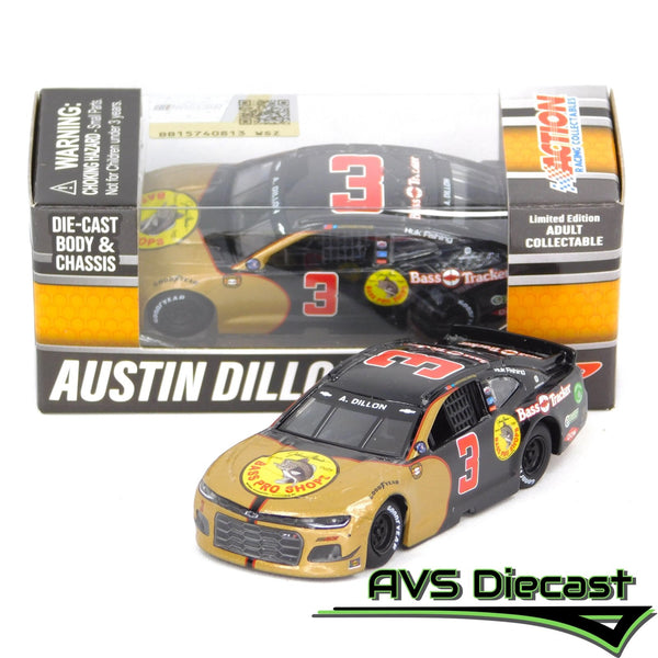 Austin Dillon 2021 Bass Pro Shops Darlington Throwback 1:64 Nascar Diecast Chassis Rubber Tires - Lionel Racing - AVS Diecast