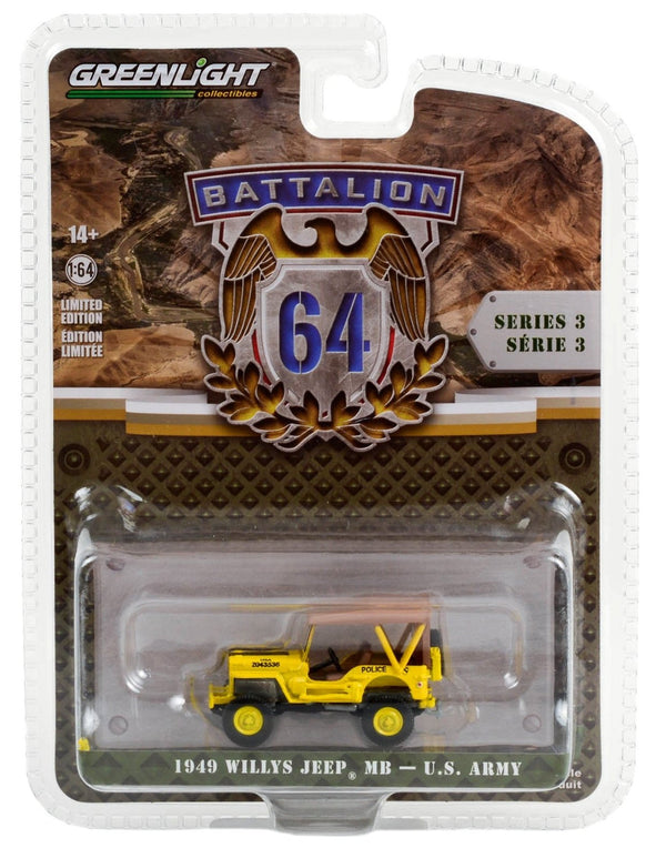 Battalion 64 61030-C 1949 Willys Jeep MB 545th Military Police - Greenlight - AVS Diecast