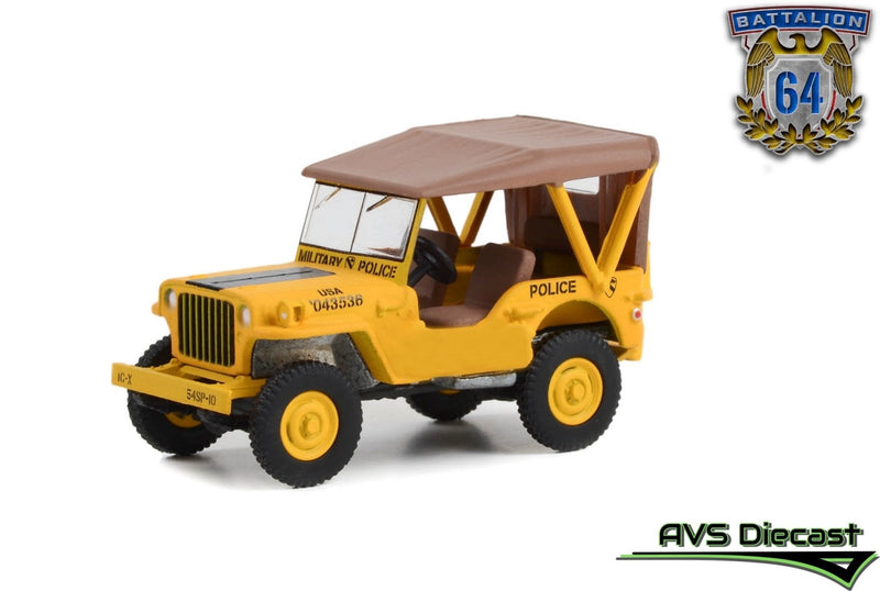 Battalion 64 61030-C 1949 Willys Jeep MB 545th Military Police - Greenlight - AVS Diecast