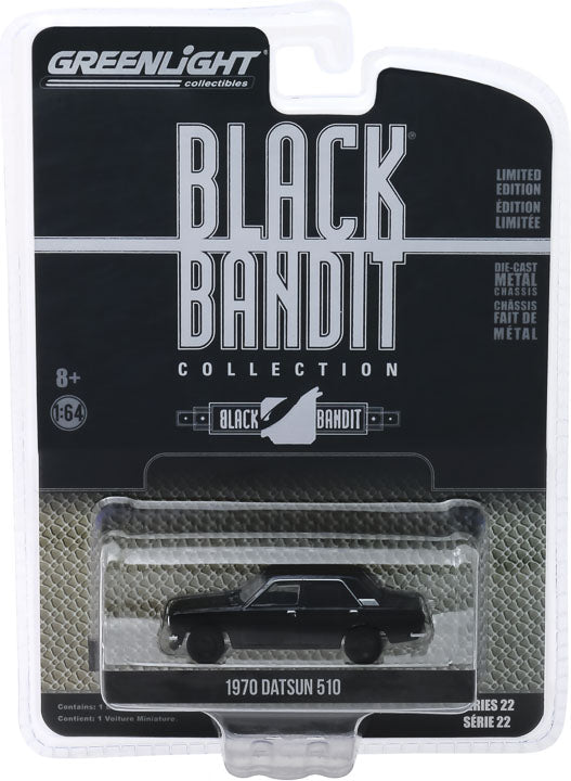 Black Bandit 28010-A 1970 Datsun 510 4-Door Sedan - Greenlight - AVS Diecast