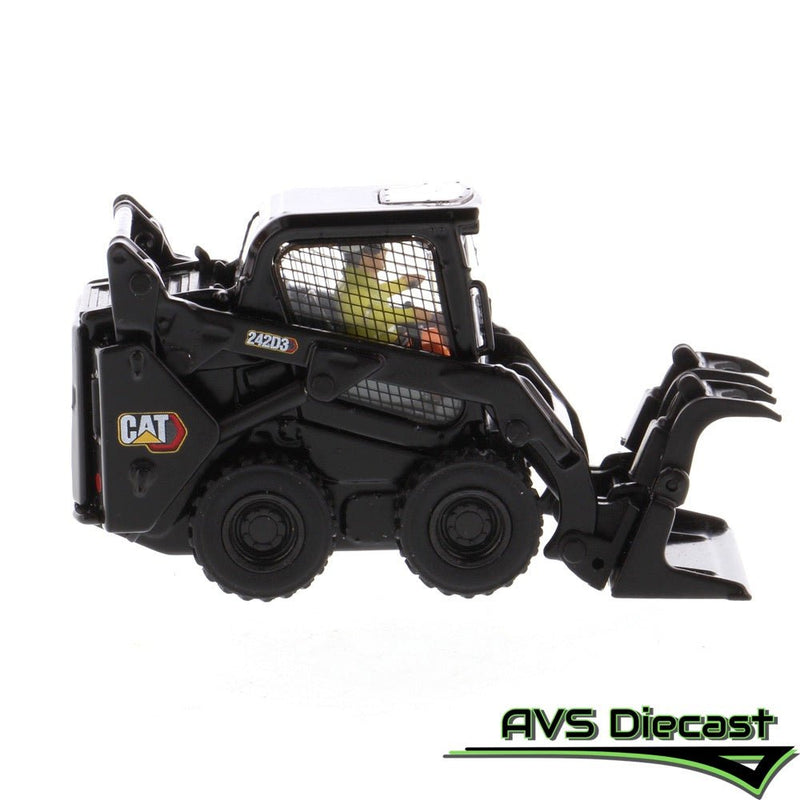 Caterpillar 242D3 Skid Steer Loader Black Paint 1:50 Scale Diecast 85676BK - Diecast Masters - AVS Diecast