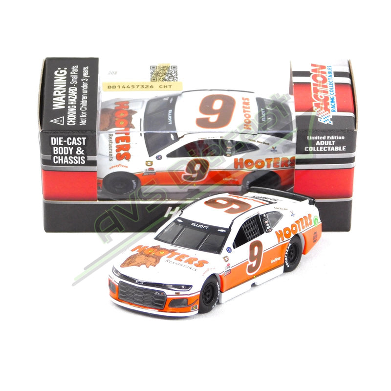 Chase Elliott 2021 Hooters Darlington Throwback 1:64 Nascar Diecast Chassis Rubber Tires - Lionel Racing - AVS Diecast