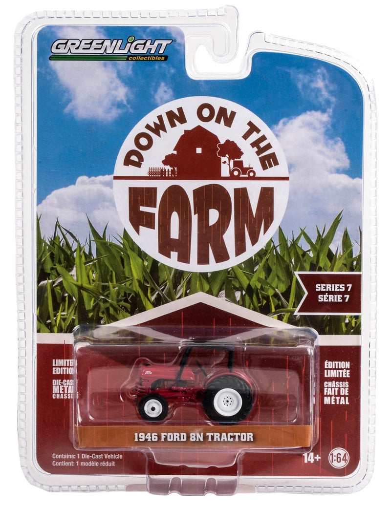 Down on the Farm 48070-B 1946 Ford 8N Tractor Red - Greenlight - AVS Diecast