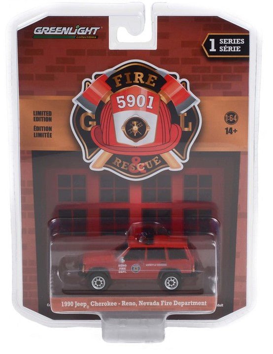 Fire & Rescue 67010-D 1990 Jeep Cherokee - Greenlight - AVS Diecast