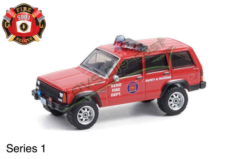 Fire & Rescue 67010-D 1990 Jeep Cherokee - Greenlight - AVS Diecast