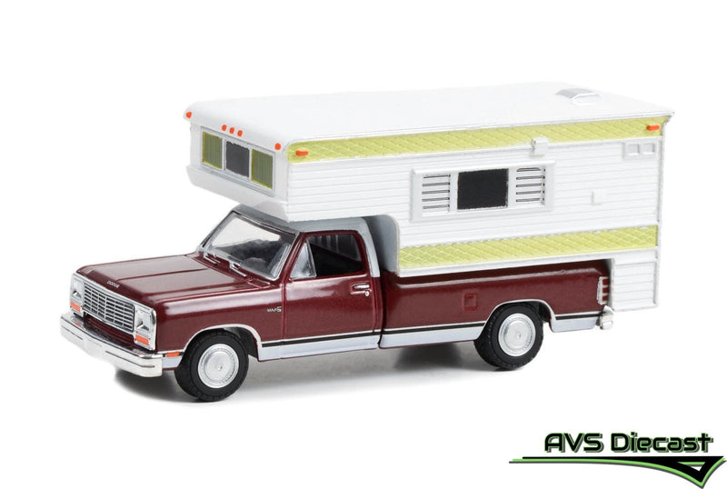 Hobby Exclusive 30409 1981 Dodge Ram D-250 Royal With Large Camper - Greenlight - AVS Diecast