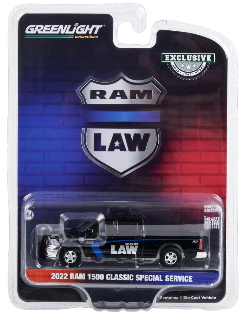 Hobby Exclusive 30411 2022 Ram 1500 Classic Special Service Ram Law 1:64 Diecast - Greenlight - AVS Diecast
