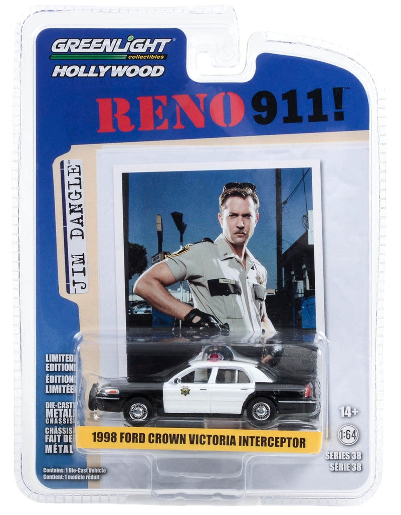 Hollywood 44980-B 1998 Ford Crown Victoria Police Interceptor Reno 911! - Greenlight - AVS Diecast