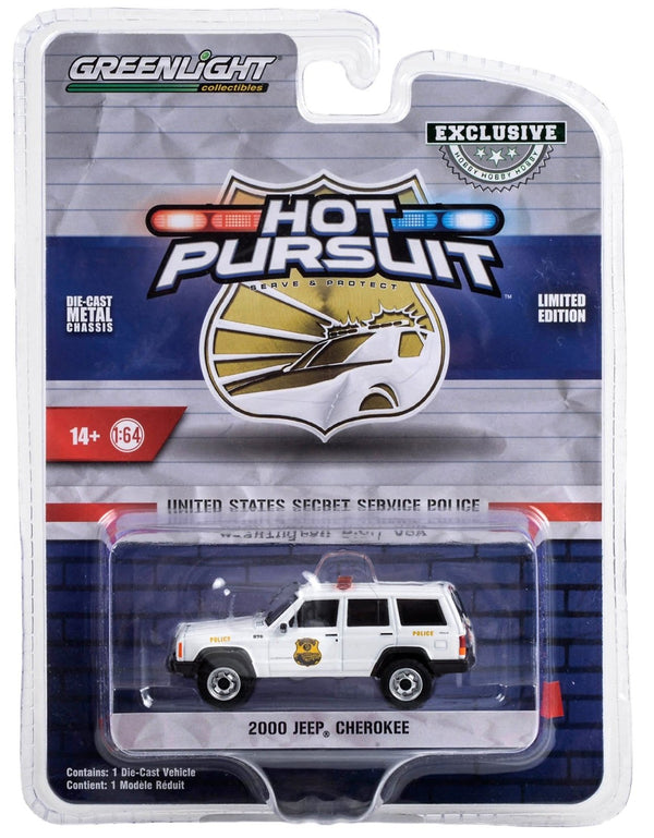 Hot Pursuit Secret Service 43015-A 2000 Jeep Cherokee - Greenlight - AVS Diecast