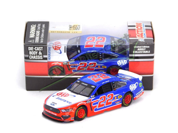 Joey Logano 2021 AAA Insurance 1:64 Nascar Diecast W/ Diecast Chassis Rubber Tires - Lionel Racing - AVS Diecast