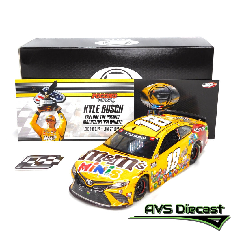 Kyle Busch 2021 M&M's Mini's Pocono Cup Series Win 1:24 Elite Nascar Diecast - Lionel Racing - AVS Diecast