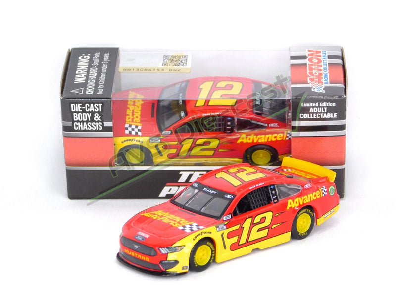 Ryan Blaney 2021 Advance Auto Parts 1:64 Nascar Diecast W/ Diecast Chassis Rubber Tires - Lionel Racing - AVS Diecast