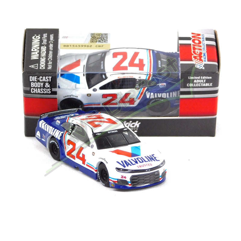 William Byron 2021 Valvoline Darlington Throwback 1:64 Nascar Diecast Chassis Rubber Tires - Lionel Racing - AVS Diecast