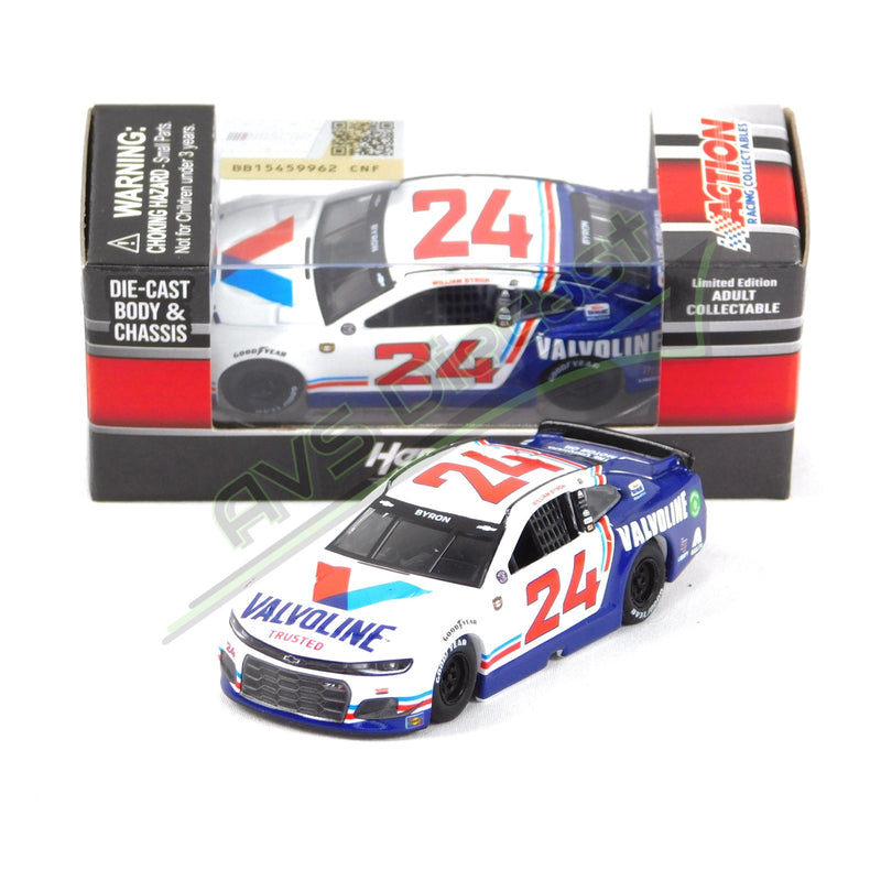 William Byron 2021 Valvoline Darlington Throwback 1:64 Nascar Diecast Chassis Rubber Tires - Lionel Racing - AVS Diecast
